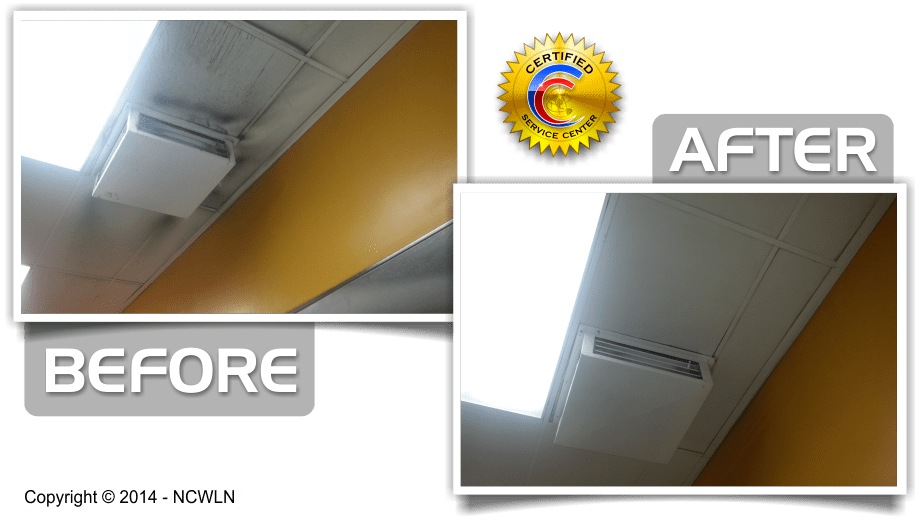 Ceiling Cleaning and Restoration Before and After